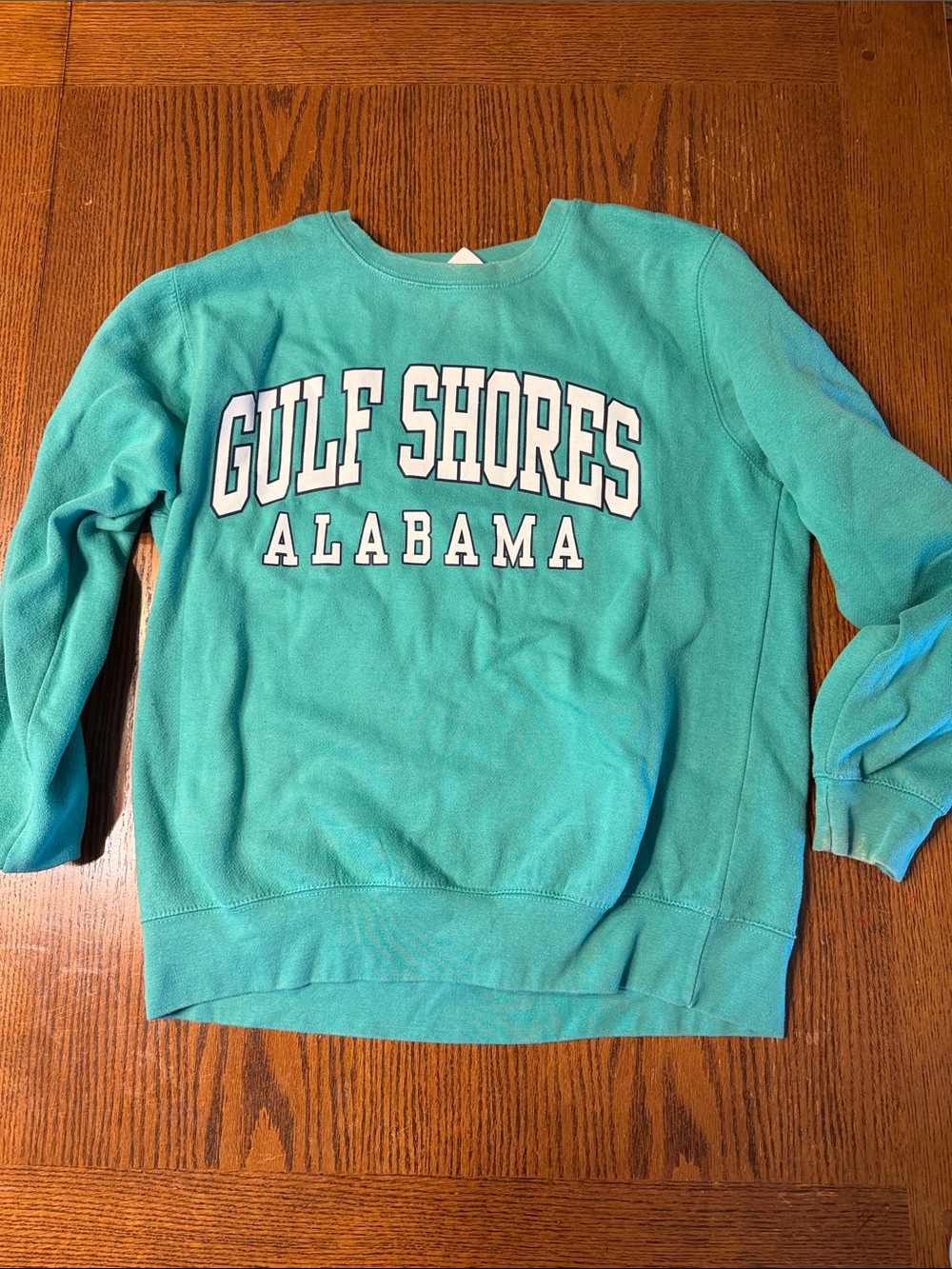 Gulf Shores Alabama Teal Crewneck Pullover Sweatshirt